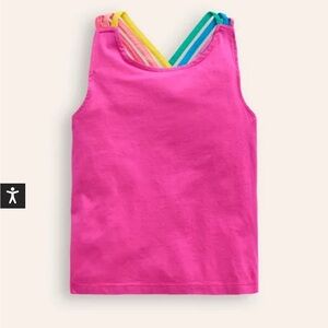Mini Boden rainbow cross back cotton tank